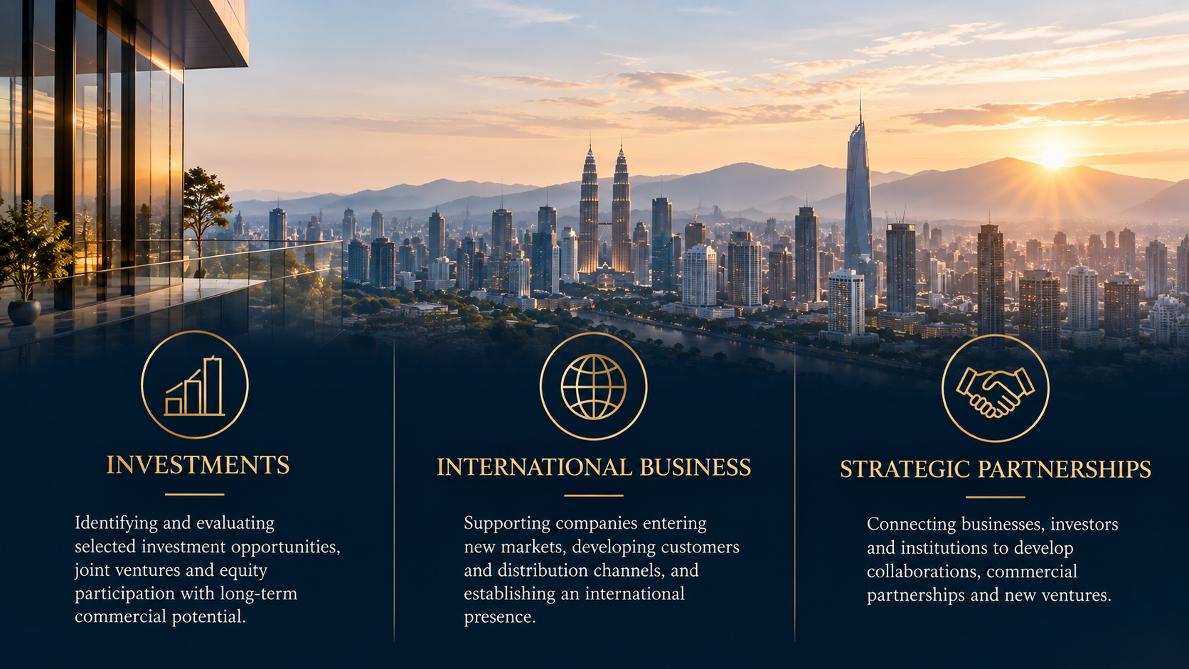 Illustration of Investments, International Business and Strategic Partnerships